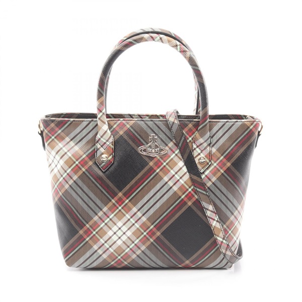 Vivienne Westwood MINI TOTE SAFFIANO BIOGREEN Tartan Handbag 4204007TUS001KD101
