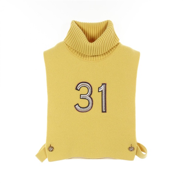 CHANEL knitwear S size vest sweater turtle neck P71617K10291 cashmere Yellow