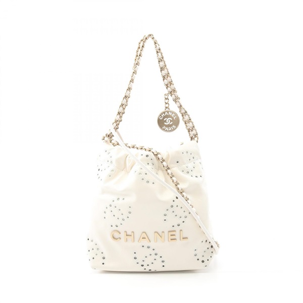 CHANEL chanel 22 mini Chain Shoulder Bag AS3980 leather White Used crossbody GHW