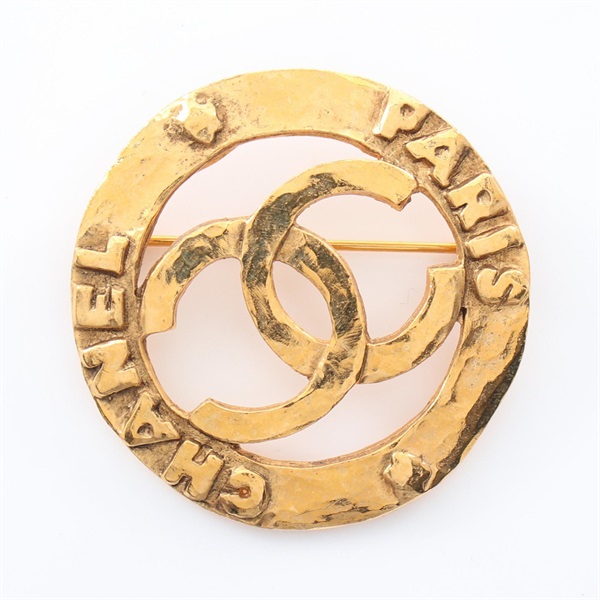 CHANEL COCO Mark Brooch 2/8 Gold Plated Used Women CC