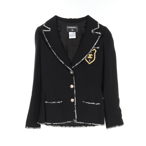 CHANEL 05C COCO Mark tailored jacket P24952V12963 wool Black Used Women Size 36